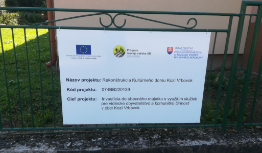 Rekonštrukcia kultúrneho domu Kozí Vrbovok 